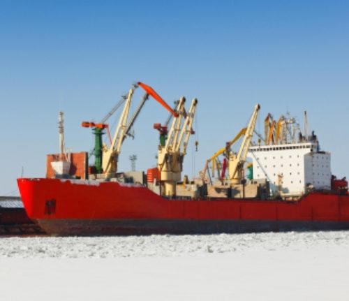 ship in snow